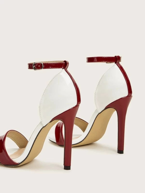 CM-SHS125790 Women Elegant Seoul Style Ankle Strap Open Toe Stiletto Heels