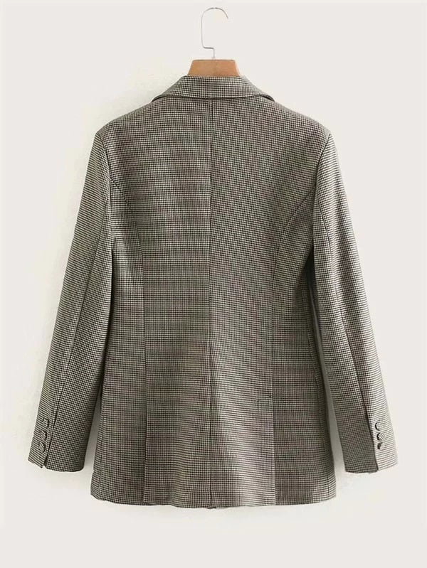 CM-CS206354 Women Elegant Seoul Style Long Sleeve Lapel Neck Single Button Blazer - Brown