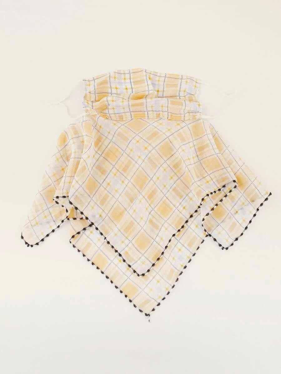 CM-FS325466 Women Plaid Pattern Sunscreen Scarf Mask