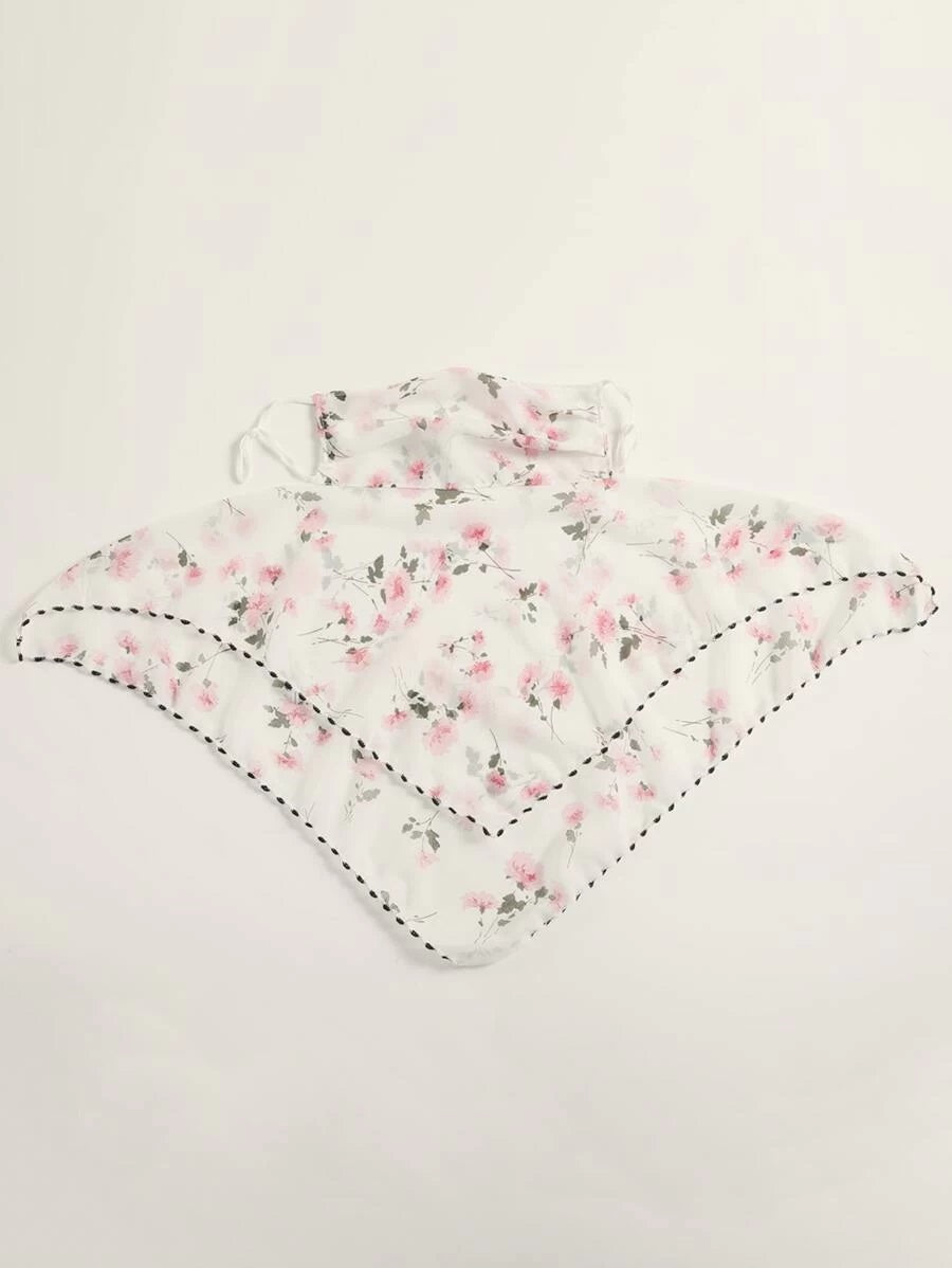 CM-FS325612 Women Floral Pattern Sunscreen Scarf Mask