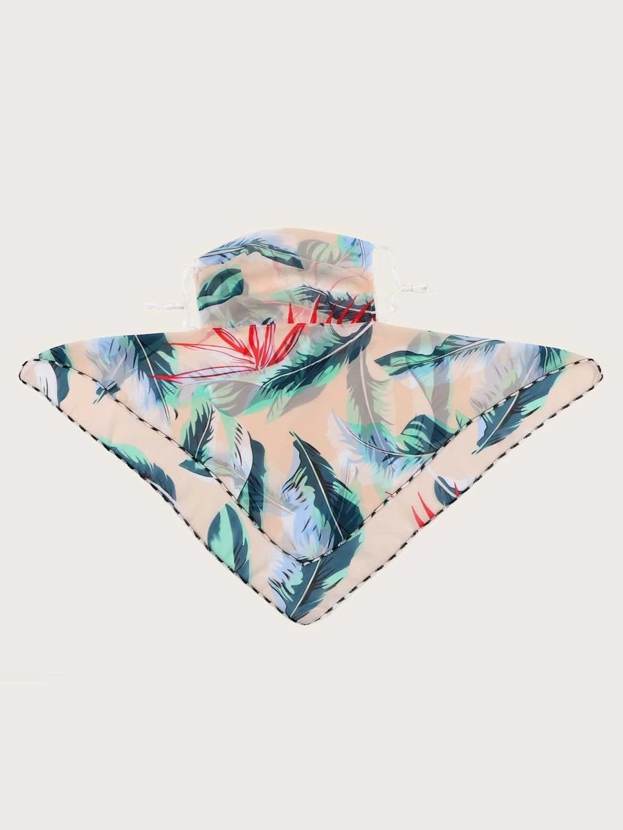 CM-FS420562 Women Tropical Print Sunscreen Scarf Mask