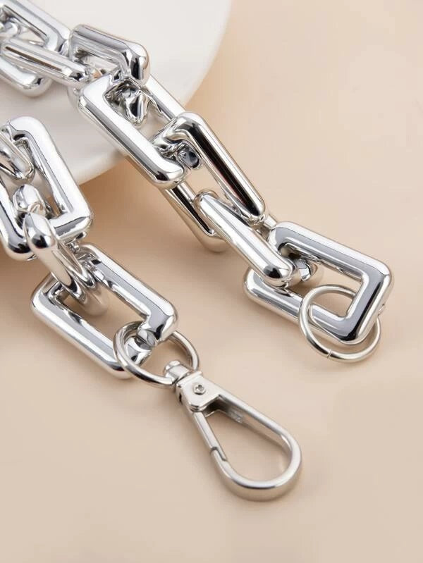 CM-AXS428645 Women Trendy Seoul Style Simple Chain Necklace - Silver