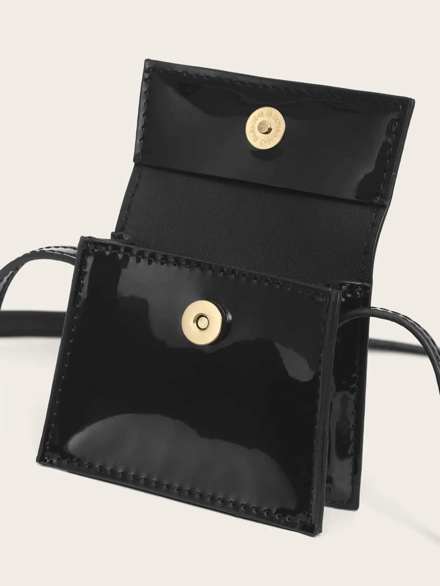 CM-BGS714175 Women Trendy Seoul Style Mini Top Handle Satchel Bag - Black