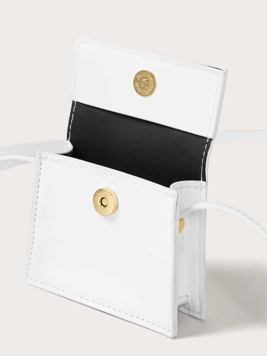 CM-BGS731473 Women Trendy Seoul Style Mini Top Handle Satchel Bag - White