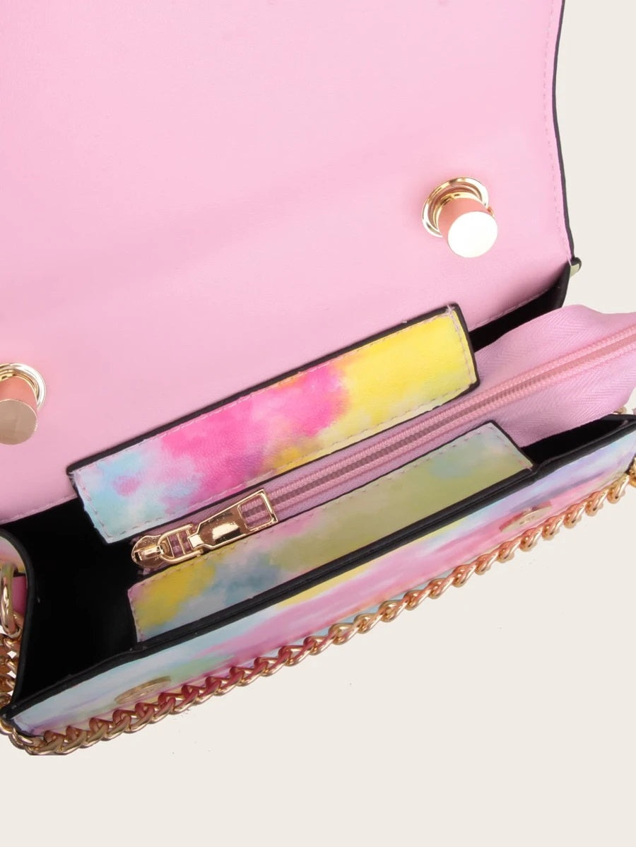 CM-BGS020578 Women Trendy Seoul Style Watercolor Satchel Bag