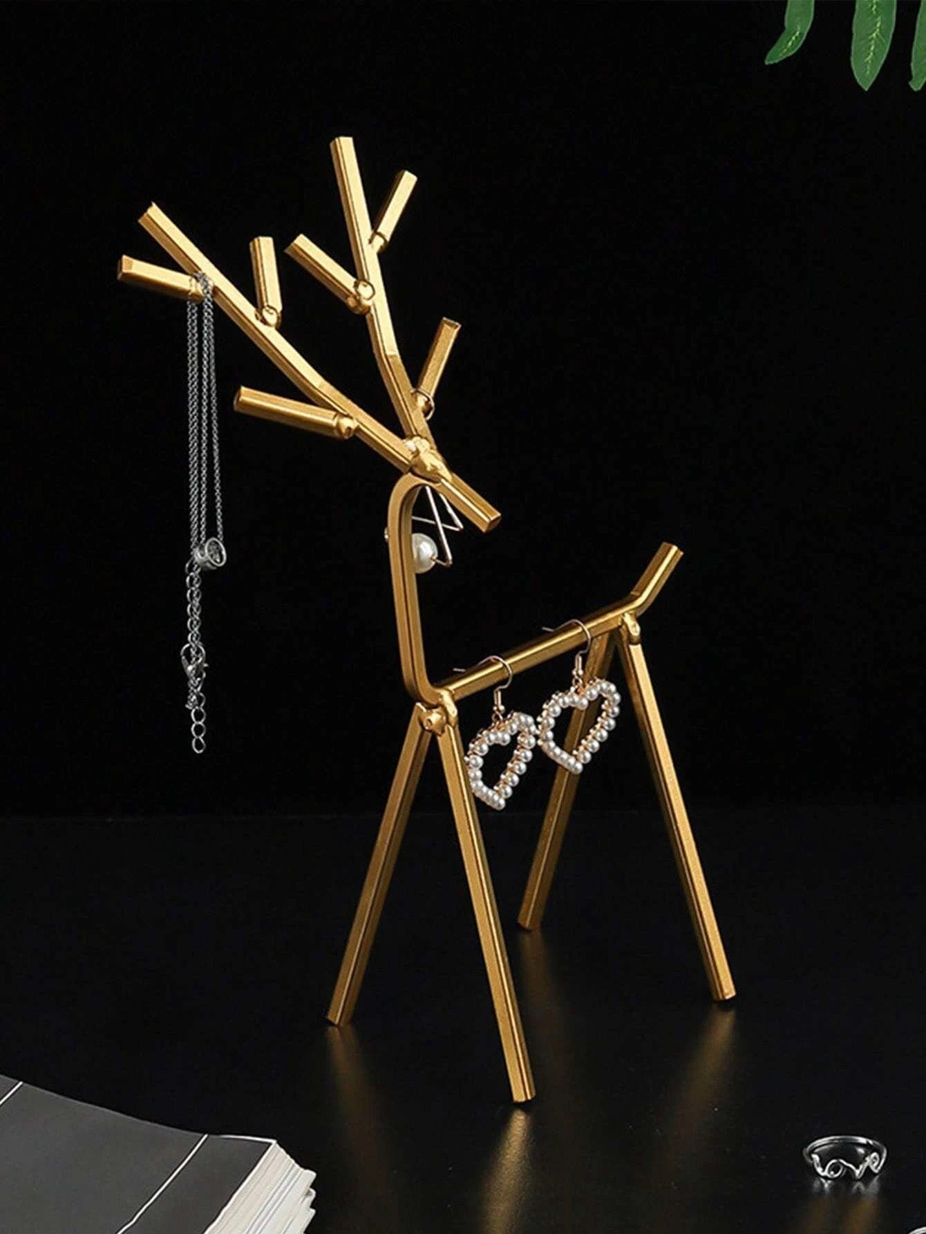 CM-HS022751 Deer Shaped Jewelry Storage Rack - Gold