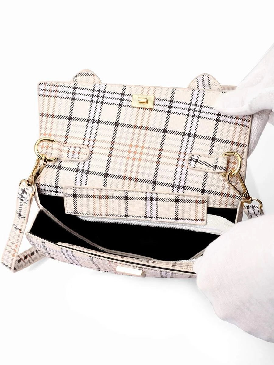 CM-BGS103126 Women Trendy Seoul Style Semicircle Satchel Bag - Khaki