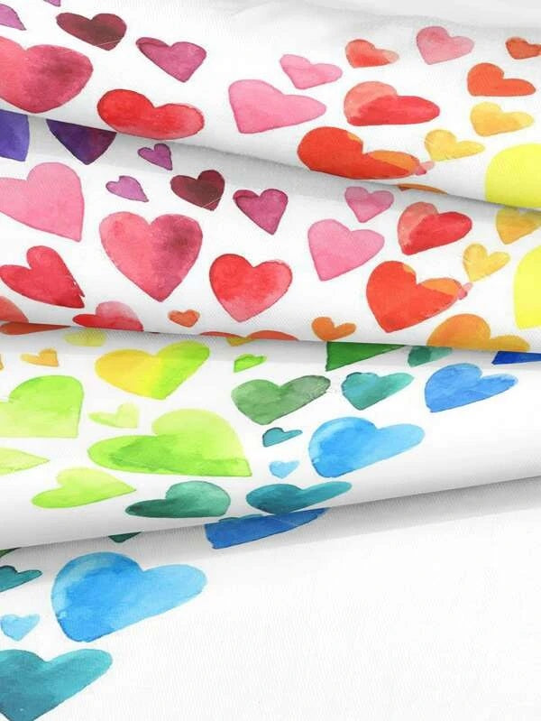 CM-HLS105266 Carry Me Home Heart Print Duvet Cover Set Without Filler