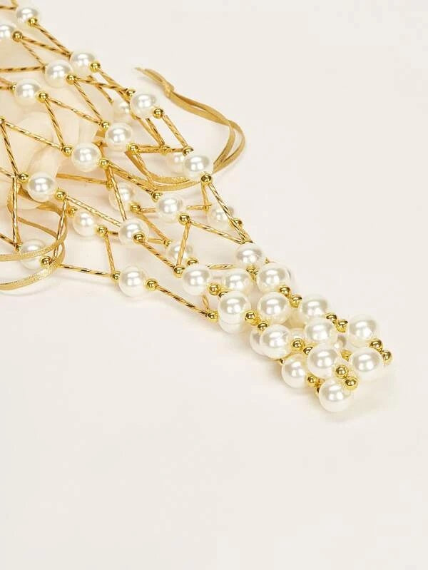 CM-BGS130189 Women Trendy Seoul Style 2 In 1 Faux Pearl Decor Shoulder Bag