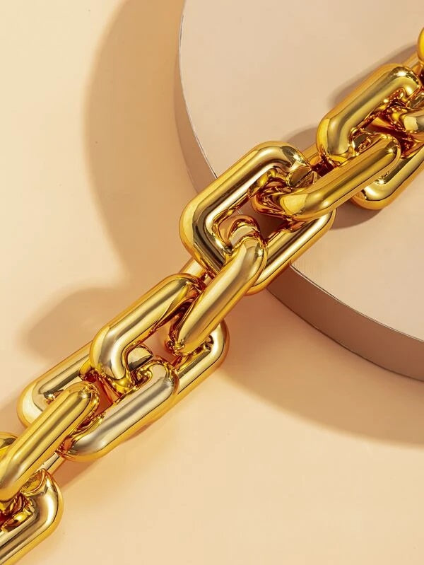 CM-AXS112644 Women Trendy Seoul Geometric Chain Necklace - Gold