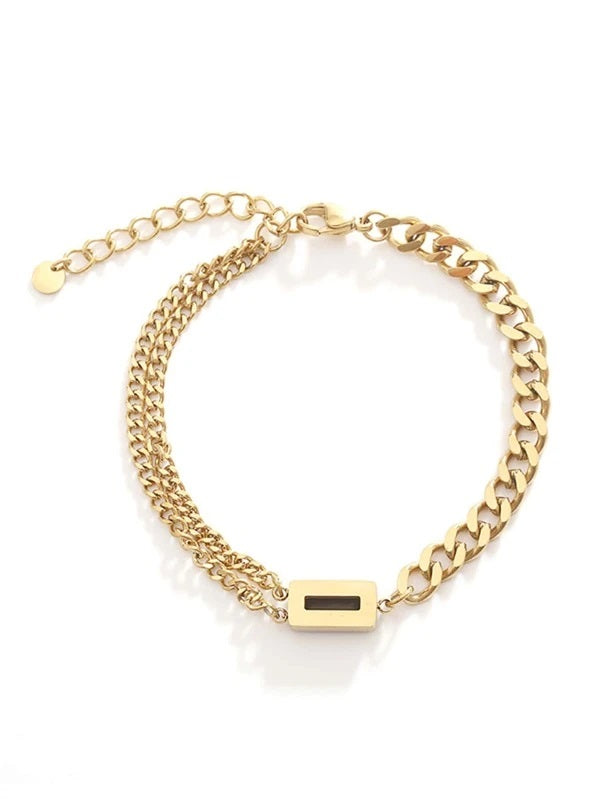 CM-AXS420461 Women Trendy Seoul Style Stainless Steel Bracelet - Gold