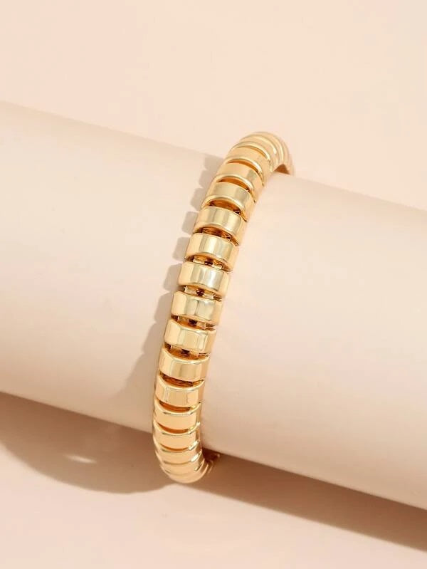 CM-AXS520144 Women Trendy Seoul Style Simple Solid Bracelet - Gold