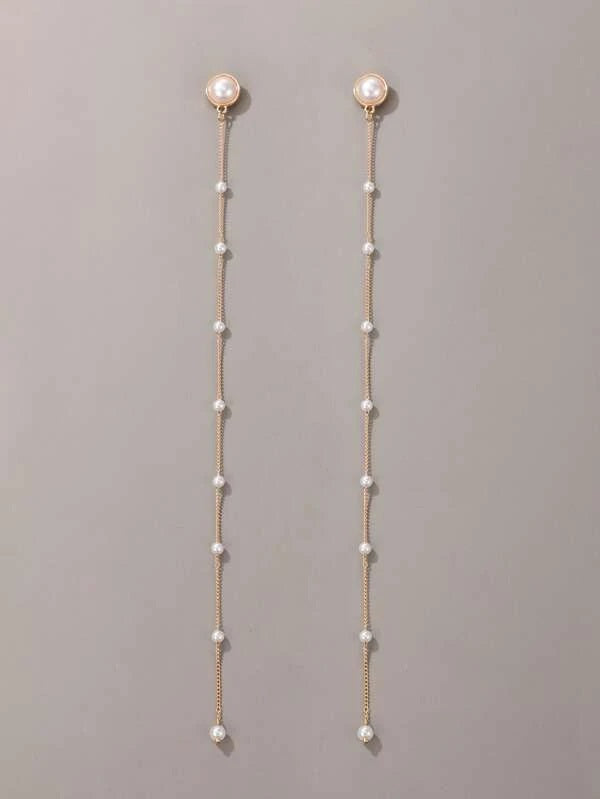 CM-AXS326901 Women Trendy Seoul Style Geometric Drop Earrings - Gold