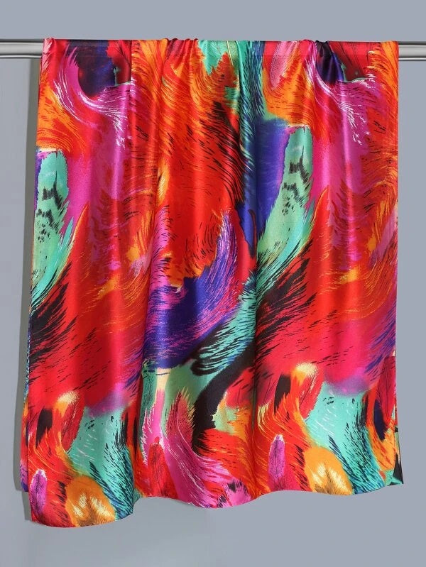 CM-AXS353494 Women Trendy Seoul Style Color Block Scarf