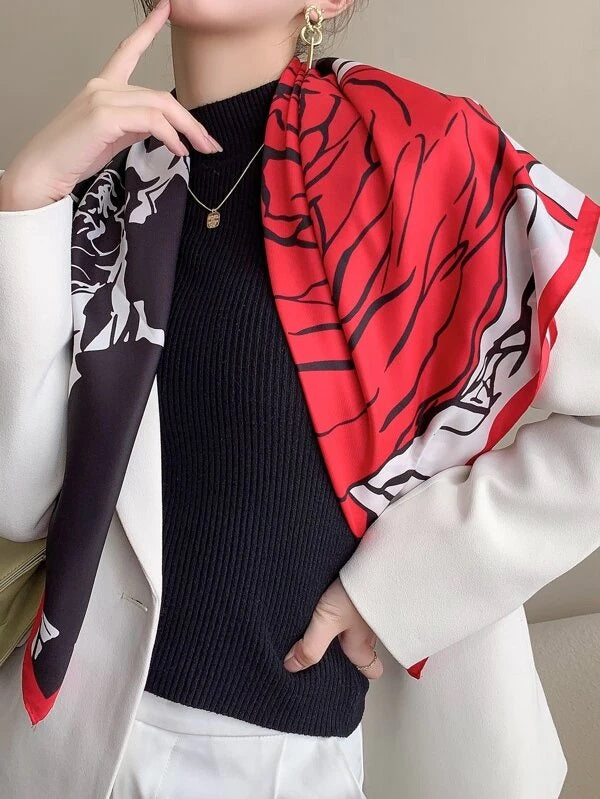 CM-AXS589882 Women Trendy Seoul Style Floral Print Bandana