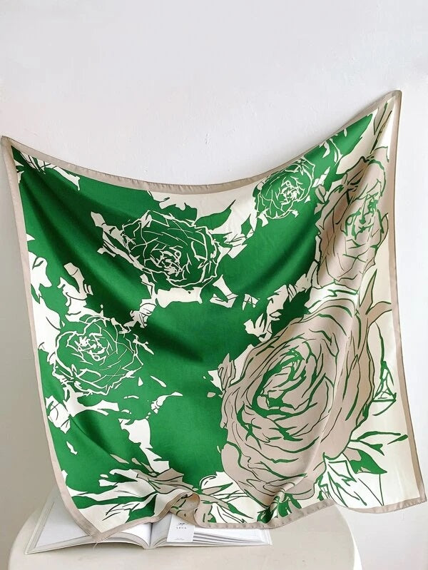 CM-AXS621965 Women Trendy Seoul Style Floral Print Bandana