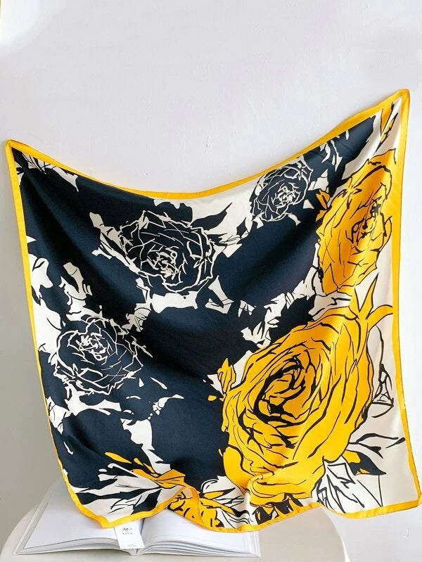 CM-AXS473534 Women Trendy Seoul Style Floral Print Bandana