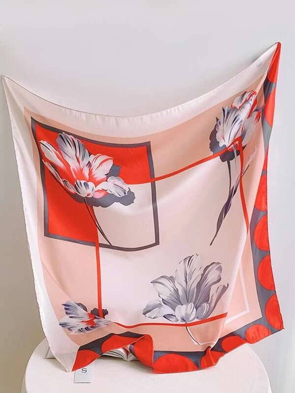 CM-AXS445541 Women Trendy Seoul Style Floral Print Bandana