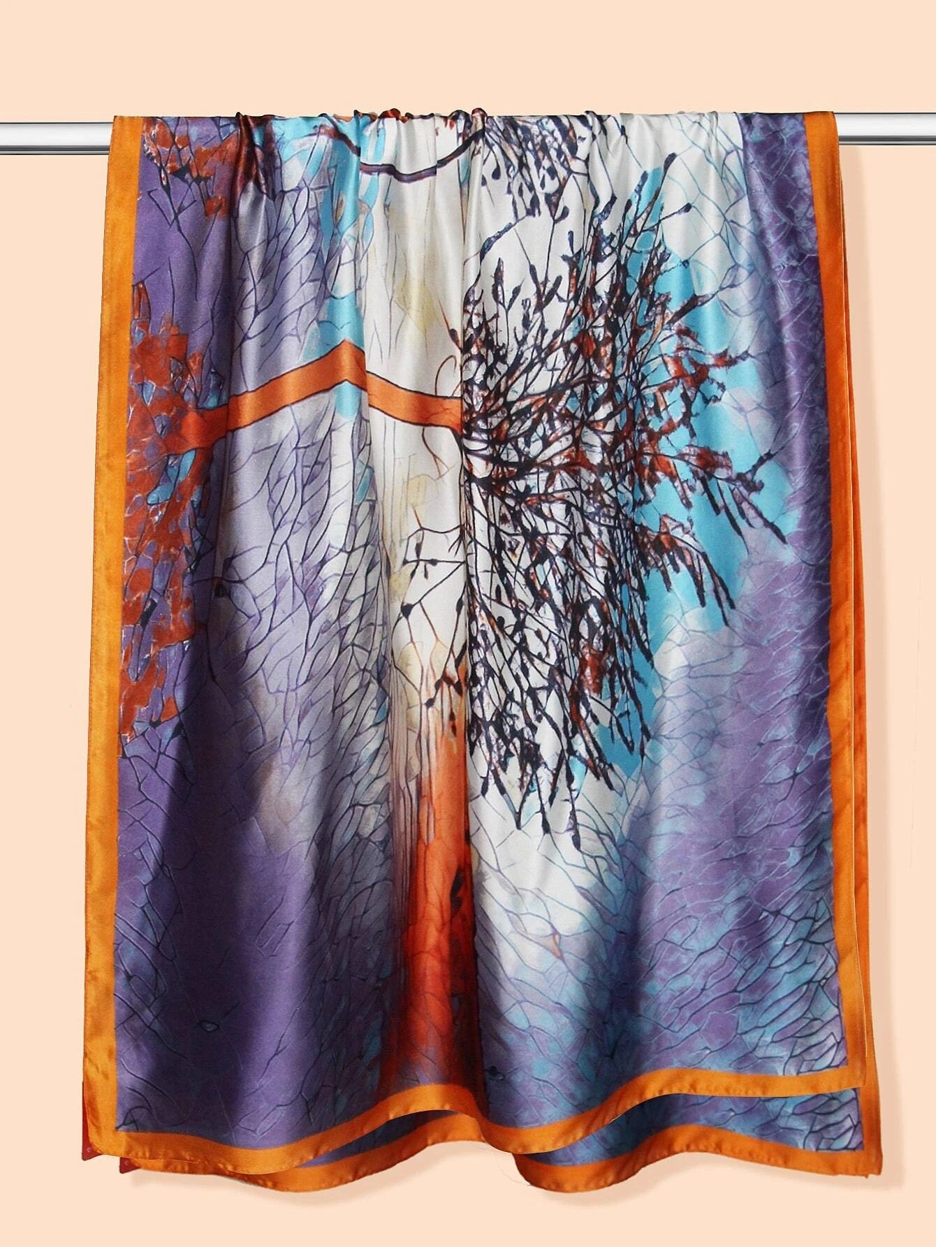 CM-AXS227272 Women Trendy Seoul Style Tree Print Scarf