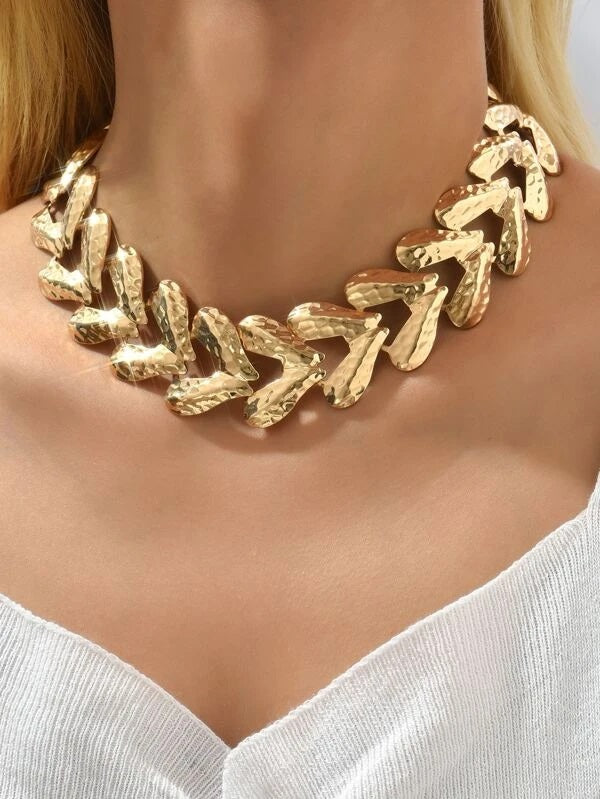 CM-AXS678511 Women Trendy Seoul Style Heart Decor Necklace