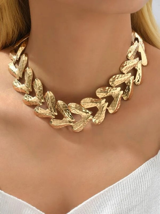 CM-AXS678511 Women Trendy Seoul Style Heart Decor Necklace