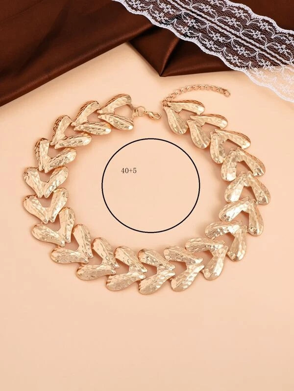 CM-AXS678511 Women Trendy Seoul Style Heart Decor Necklace