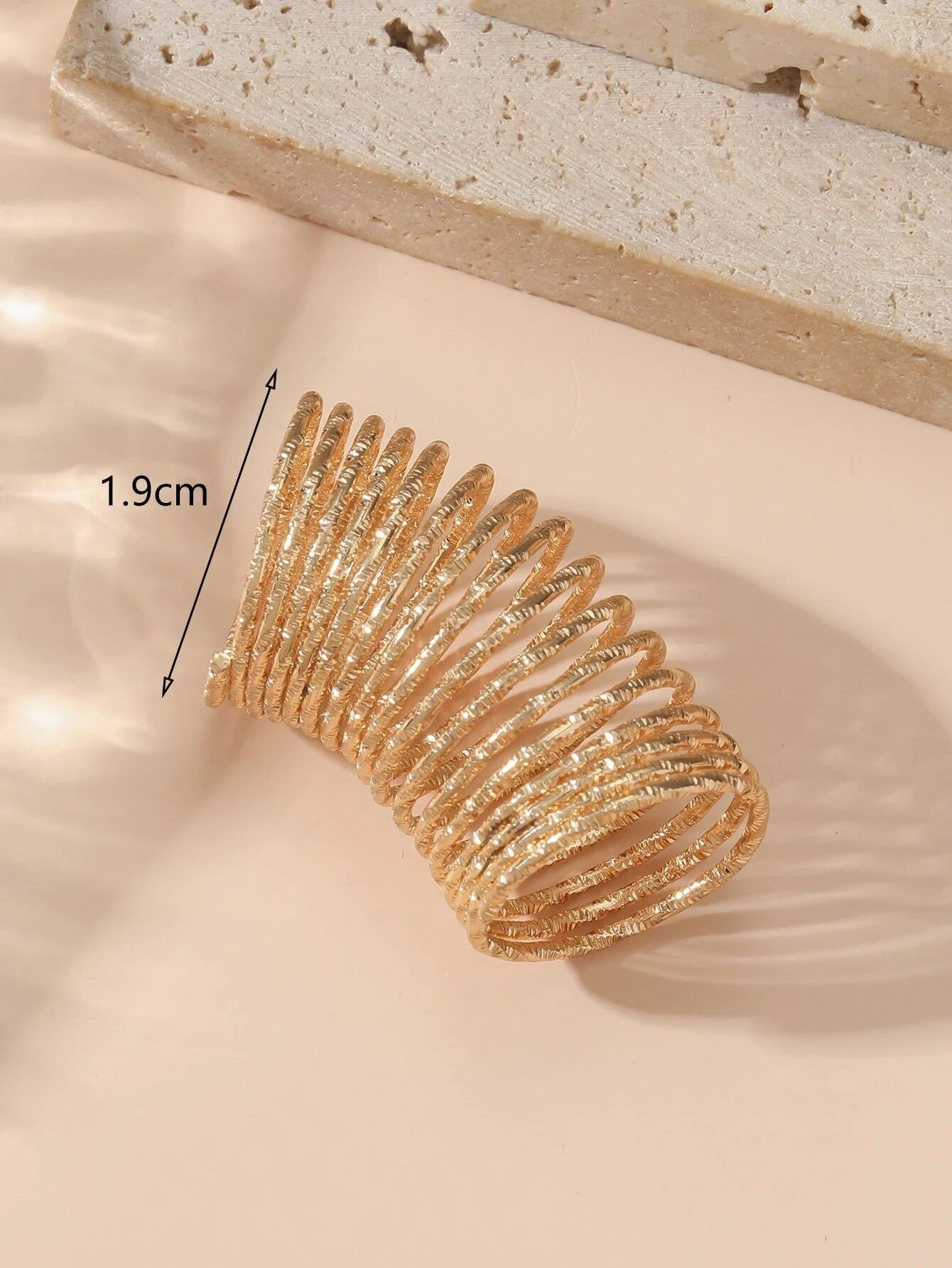 CM-AXS616400 Women Trendy Seoul Style Hollow Out Ring - Yellow Gold