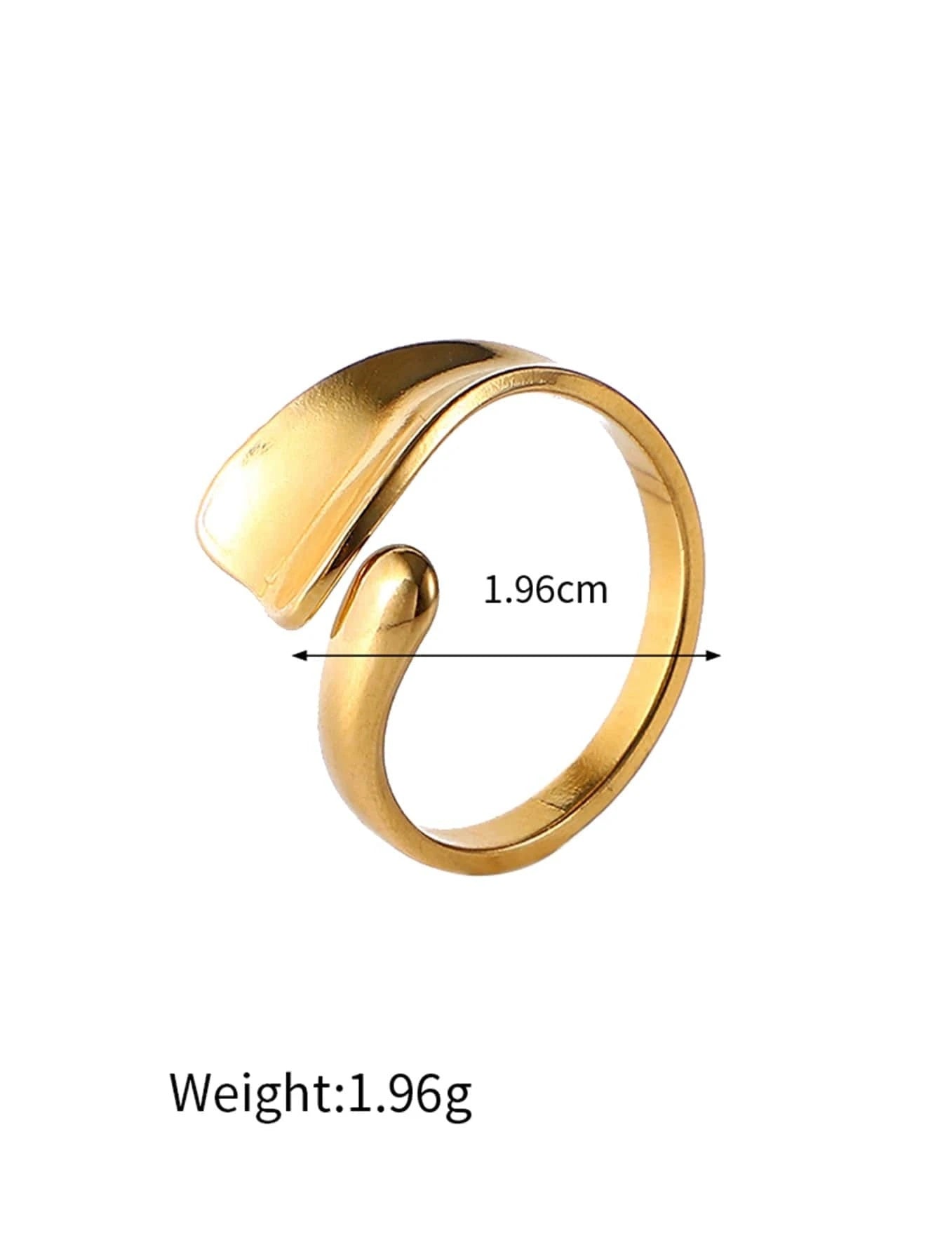 CM-AXS512418 Women Trendy Seoul Style Minimalist Cuff Ring - Gold