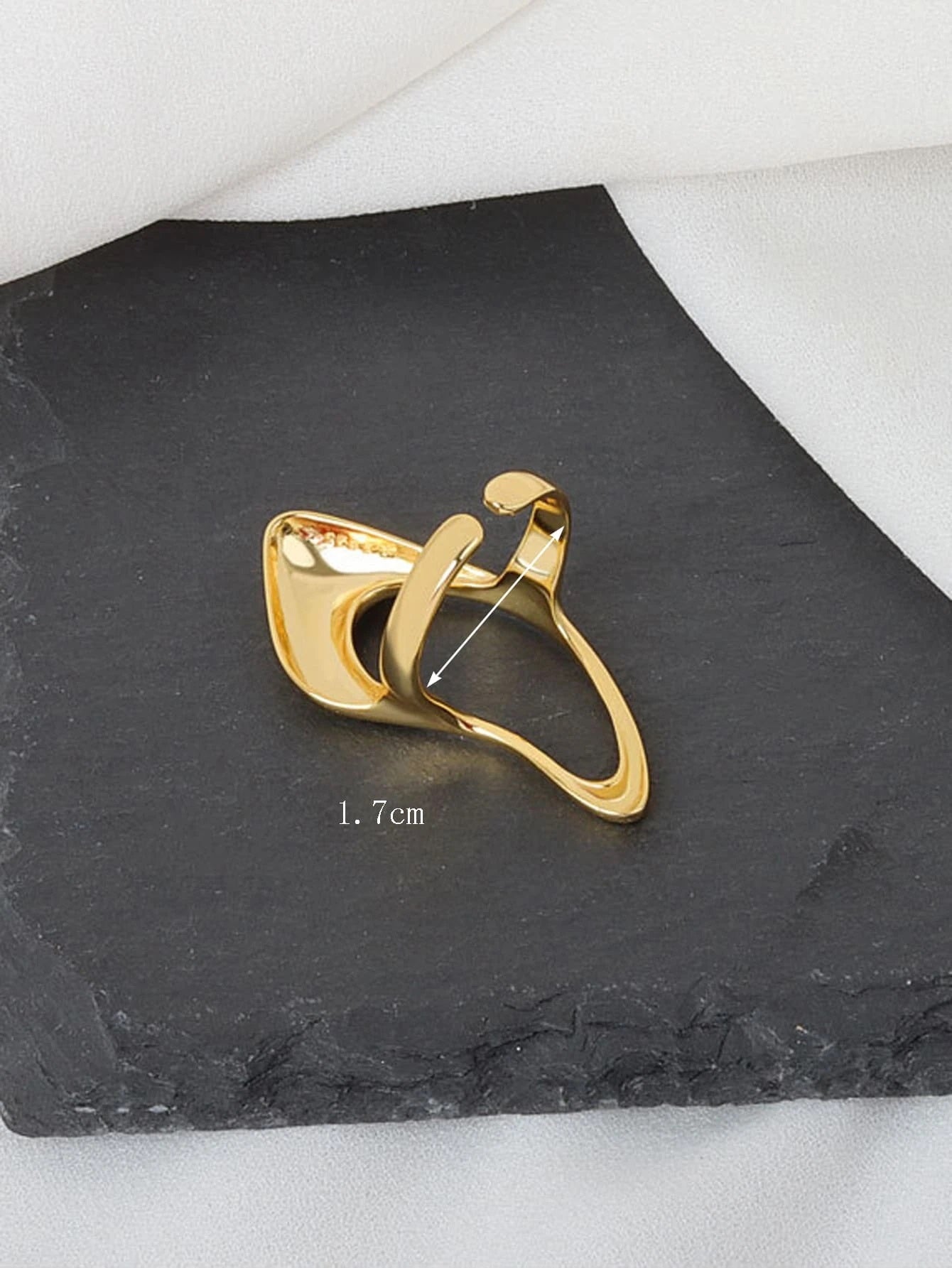 CM-AXS532443 Women Trendy Seoul Style Minimalist Cuff Ring - Yellow Gold