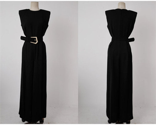 CM-JF053014 Women Elegant Seoul Style Sleeveless High Waist Wide-Leg Long Jumpsuit (Available in 2 colors)