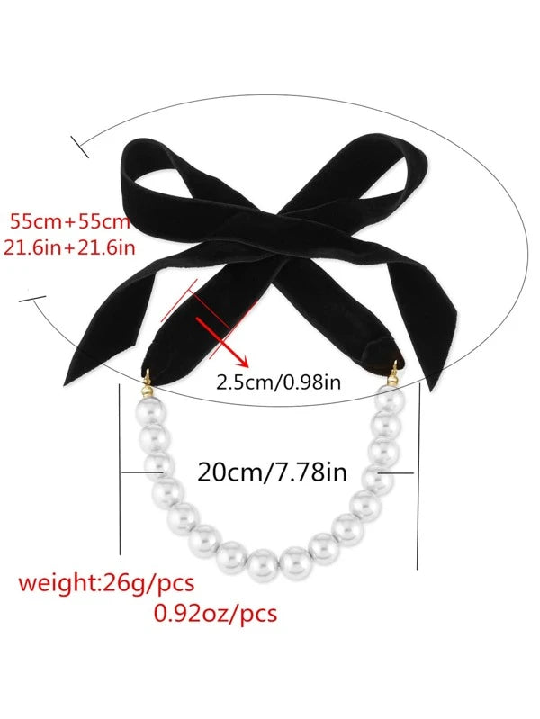 CM-AXS249448 Women Trendy Seoul Style Faux Pearl Decor Necklace