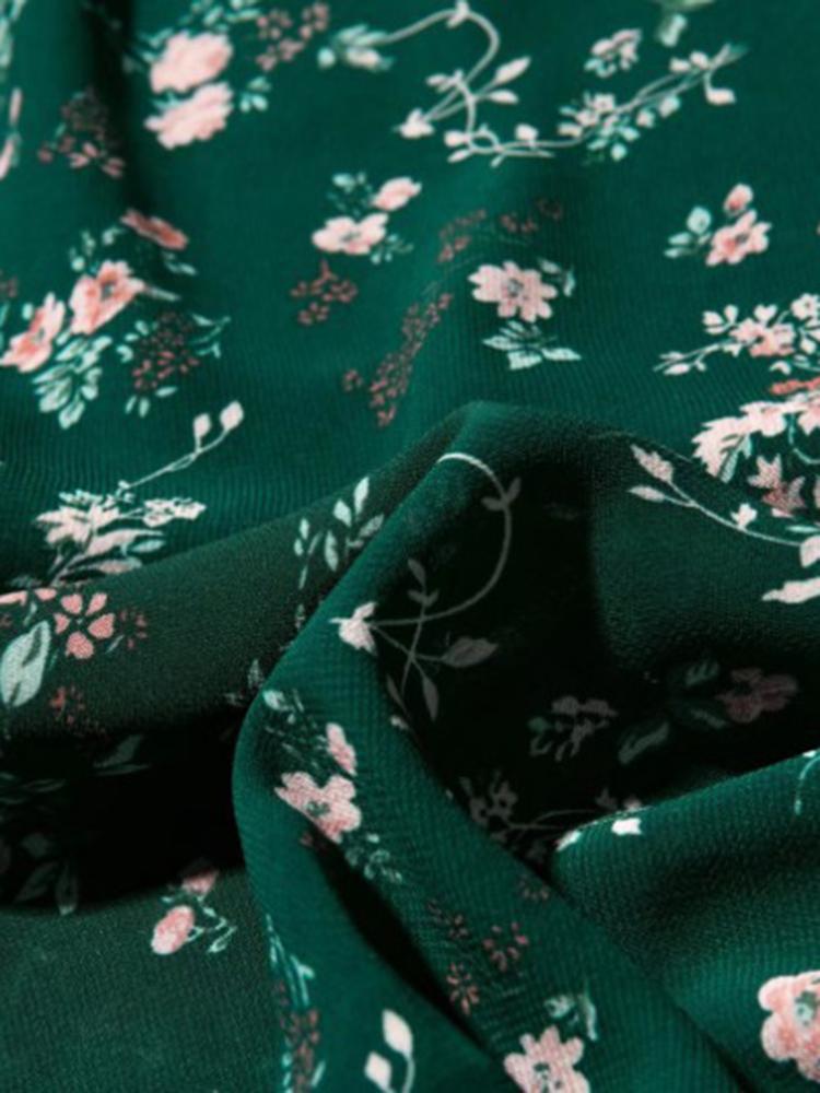 CM-D122379 Women Casual European Style Floral Printed Camisole Dress - Green