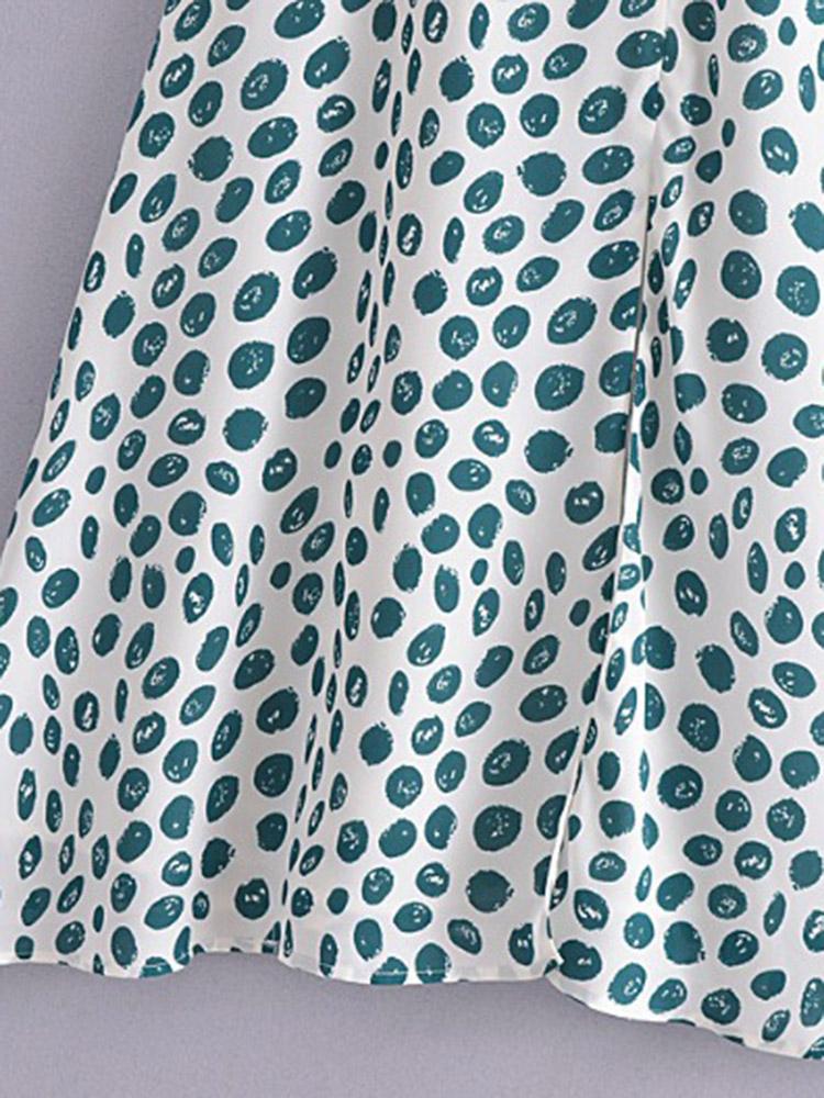 CM-D122414 Women Elegant European Style Printed Split Sleeveless Dress