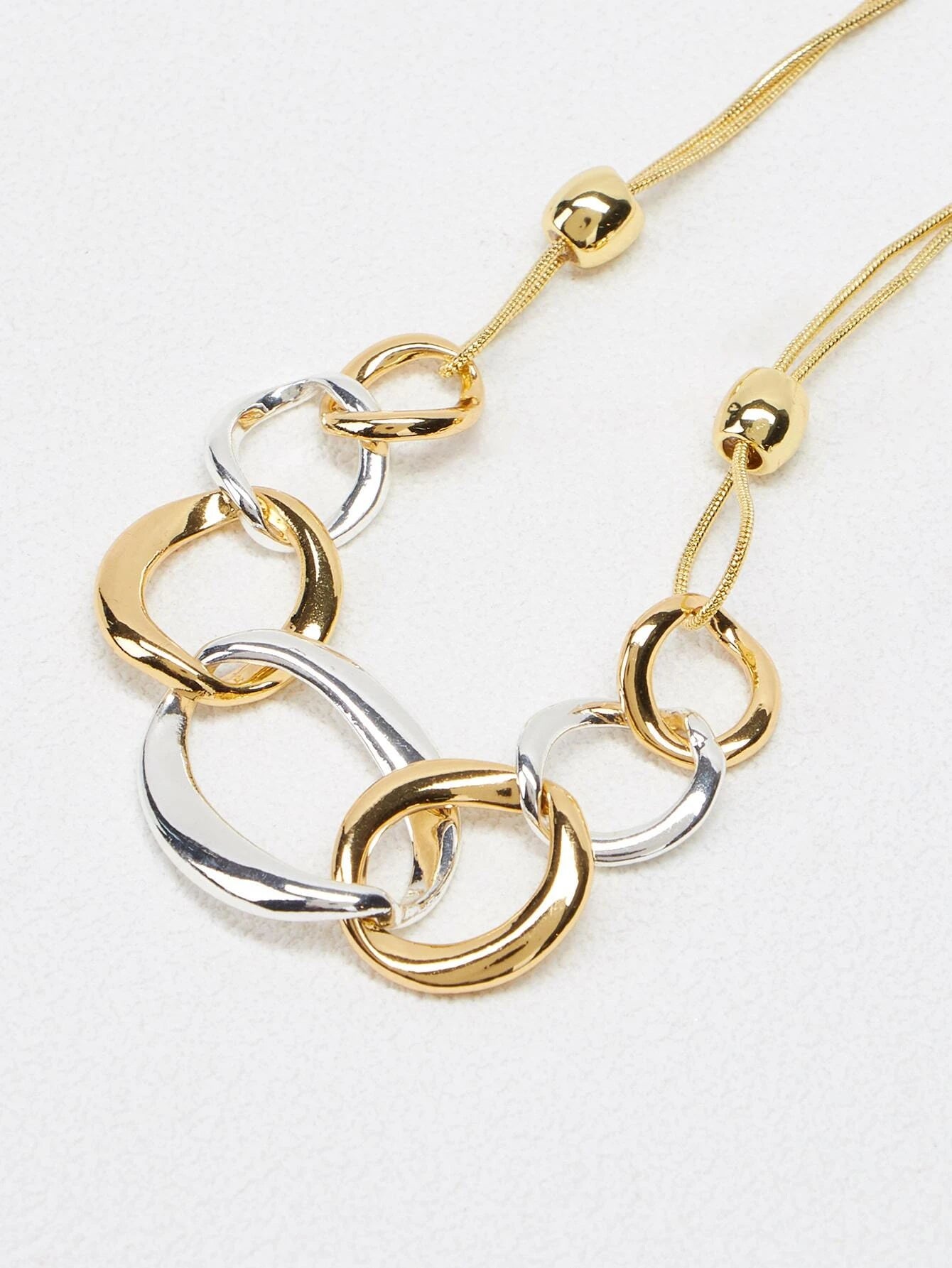 CM-AXS406060 Women Trendy Seoul Style Premium Circle Decor Necklace