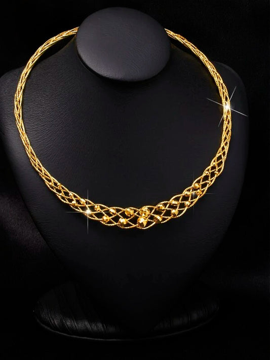 CM-AXS594562 Women Trendy Seoul Style Bead Decor Necklace