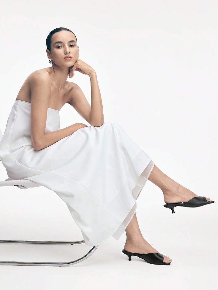 CM-SHS387751 Women Trendy Seoul Style Minimalist Open Toe Low Heel Pumps - Black