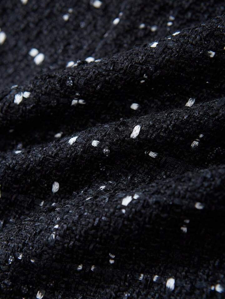 CM-DS001040 Women Elegant Seoul Style Round Neck Sleeveless Polka Dot Print Ruffle Hem Dress