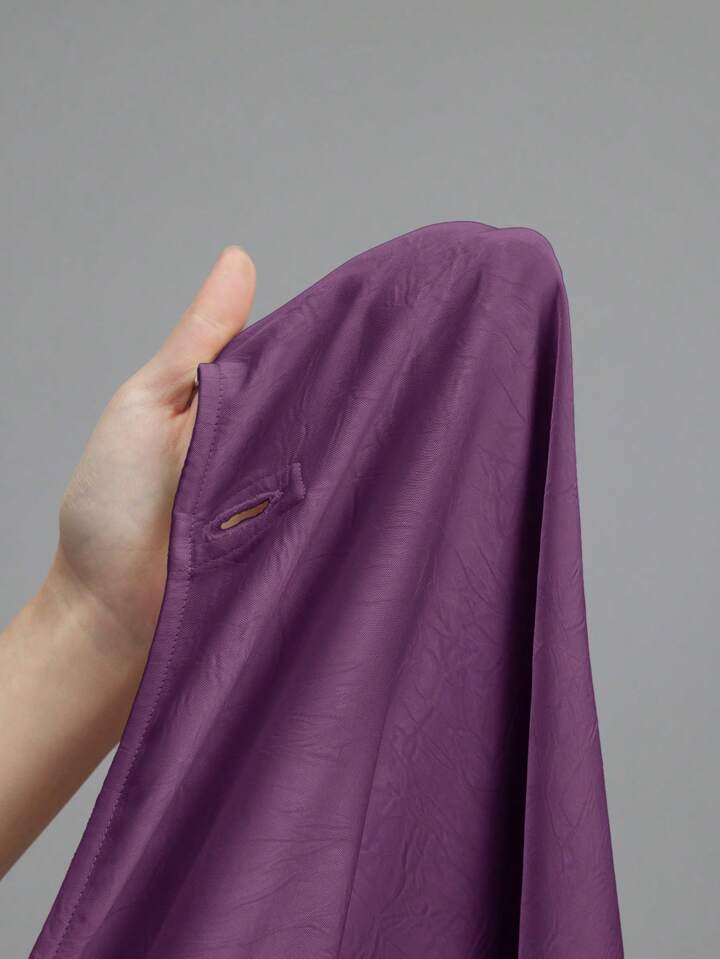 CM-TS460506 Women Casual Seoul Style Asymmetrical Neck Sleeveless Metal Button Asymmetric Sleeveless Top - Purple