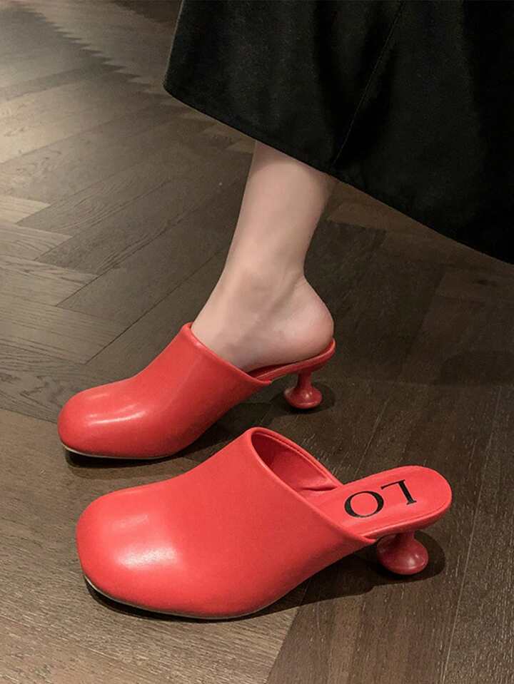 CM-SHE844194 Women Trendy Seoul Style Synthetic Slip On Round Toe Low-Heel Mules (Available in 4 colors)