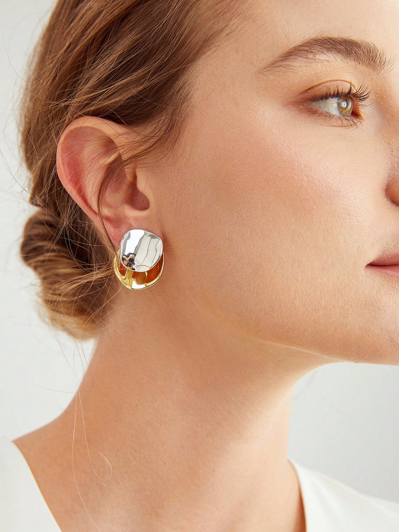 CM-AXS291202 Women Trendy Seoul Style Geometric Round Earrings