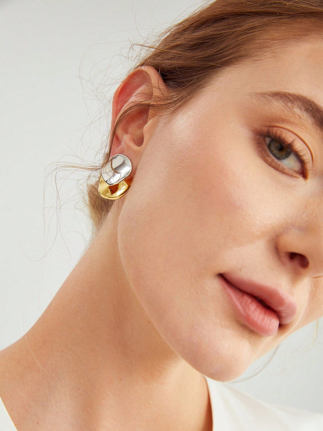 CM-AXS291202 Women Trendy Seoul Style Geometric Round Earrings