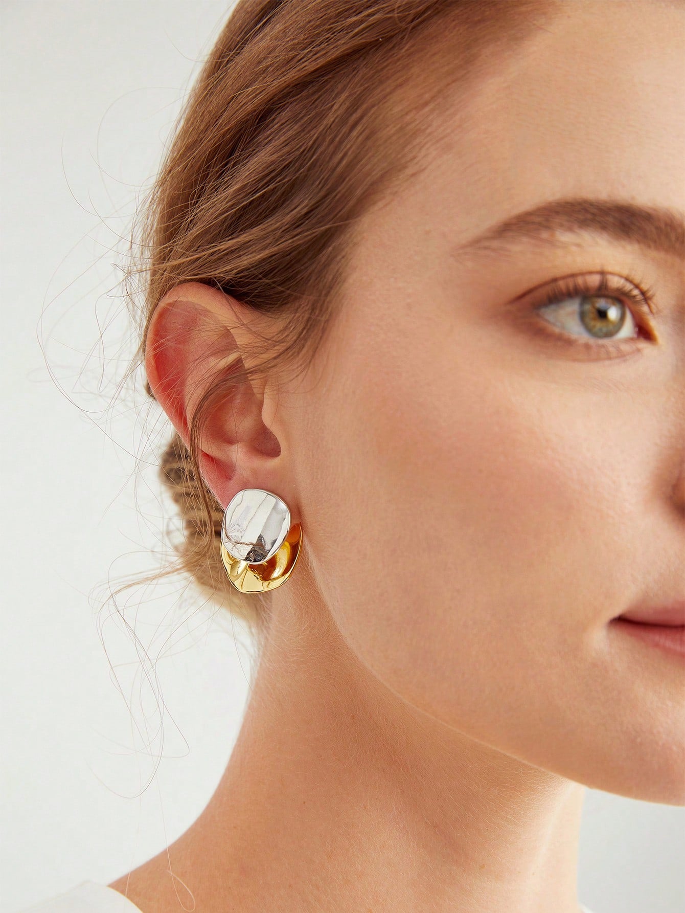 CM-AXS291202 Women Trendy Seoul Style Geometric Round Earrings