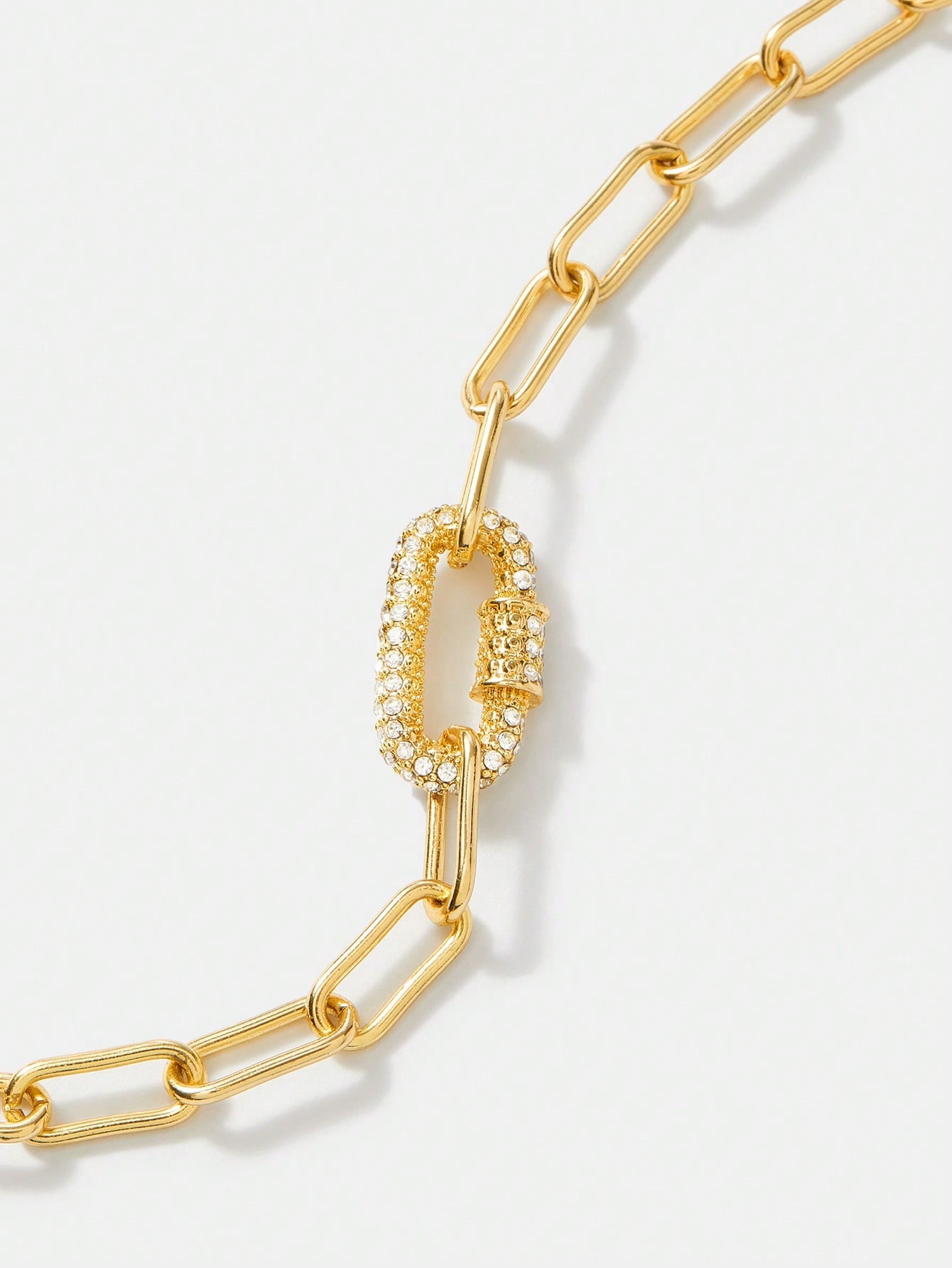 CM-AXS043353 Women Trendy Seoul Style Chain Rhinestone Bracelet - Yellow Gold