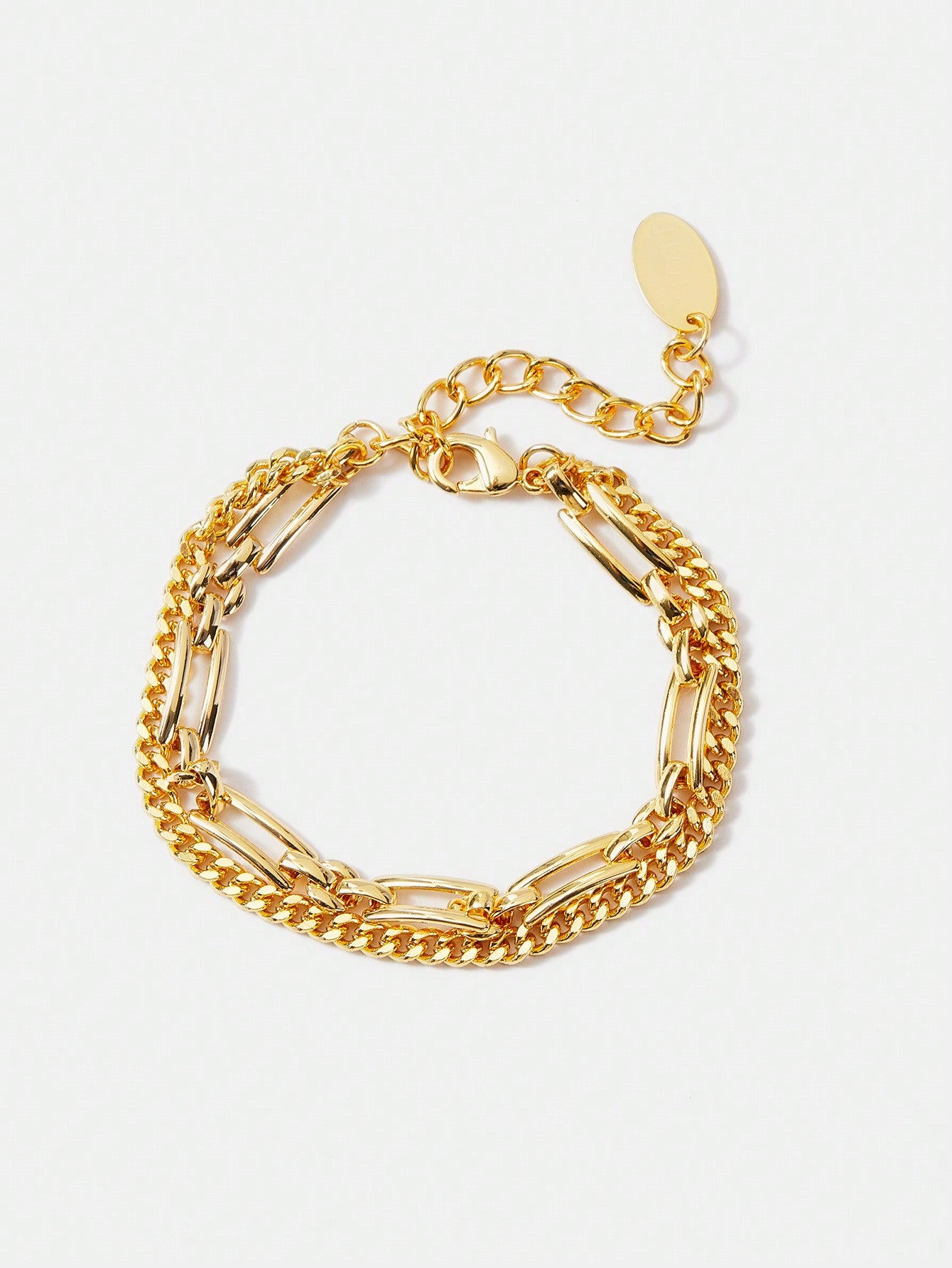 CM-AXS479859 Women Trendy Seoul Style 18K Gold Plated Hip Hop Design Bracelet