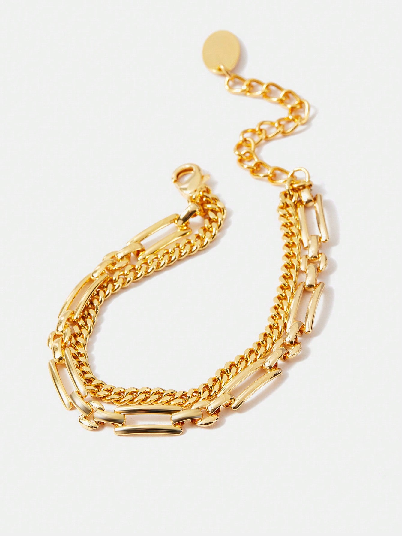 CM-AXS479859 Women Trendy Seoul Style 18K Gold Plated Hip Hop Design Bracelet