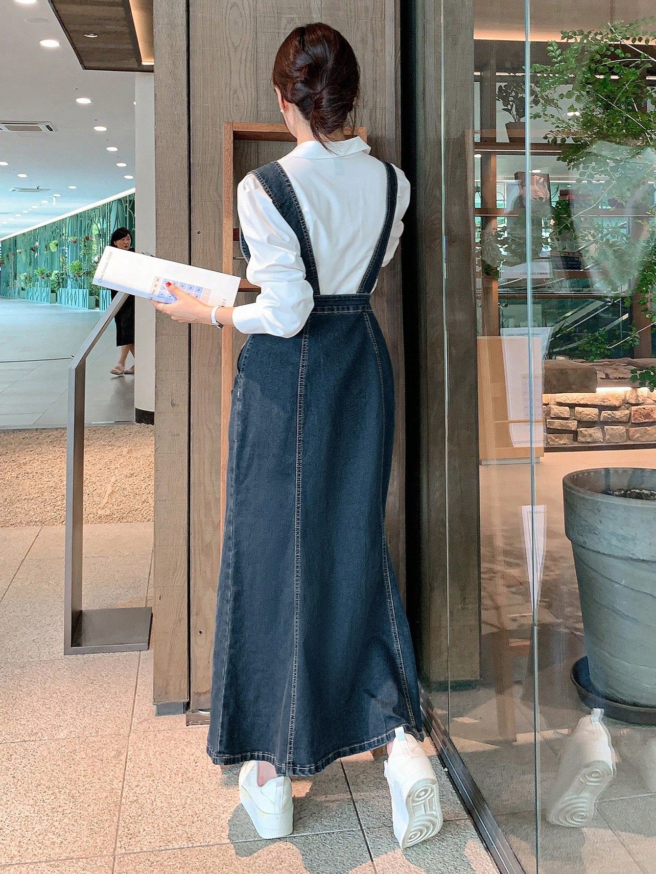 CM-DS698585 Women Casual Seoul Style Sleeveless High Waist Denim Mermaid Dress - Blue