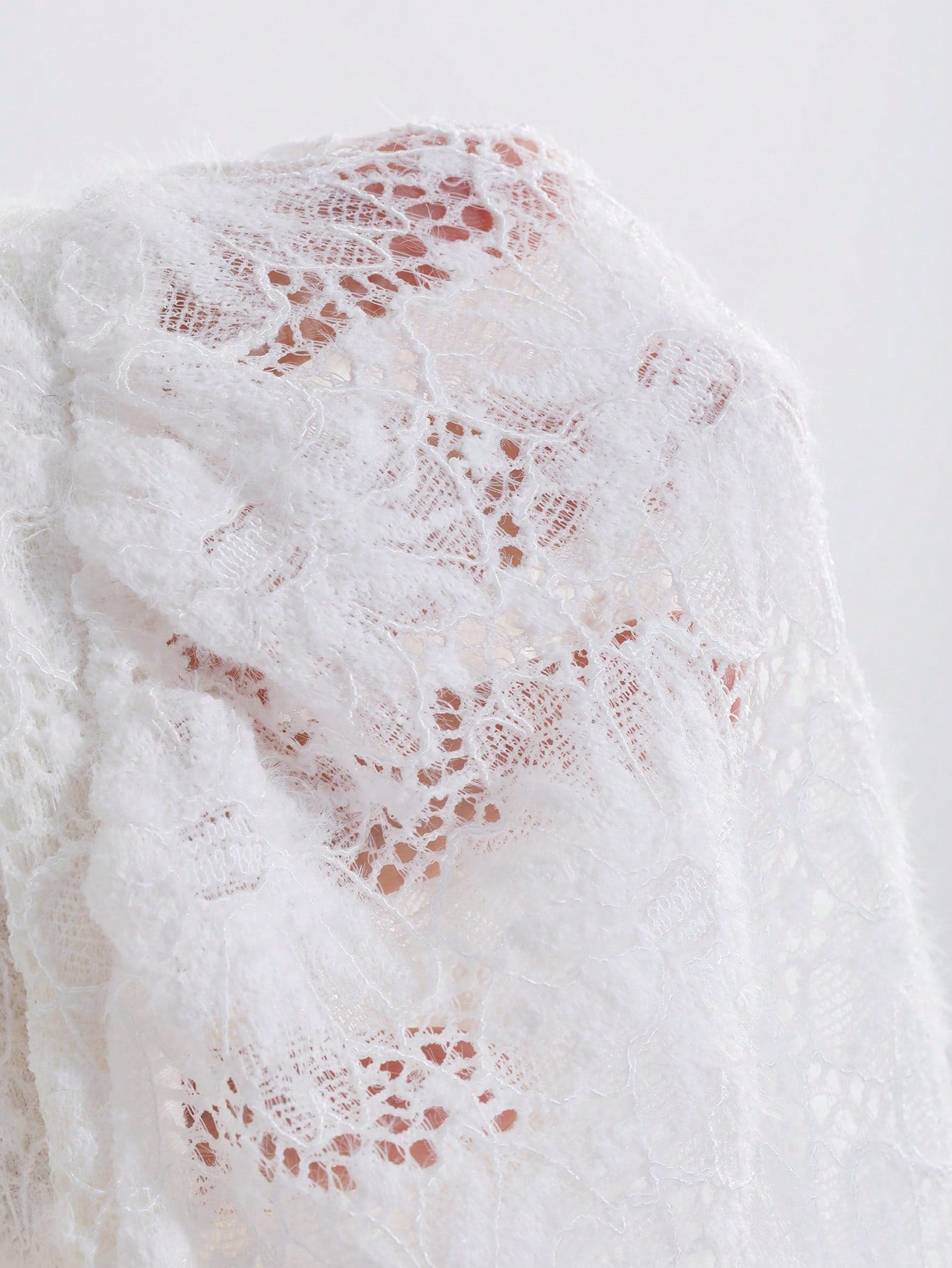 CM-DS535255 Women Elegant Seoul Style Tie Neck Long Sleeve Lace-Up A-Line Dress - White