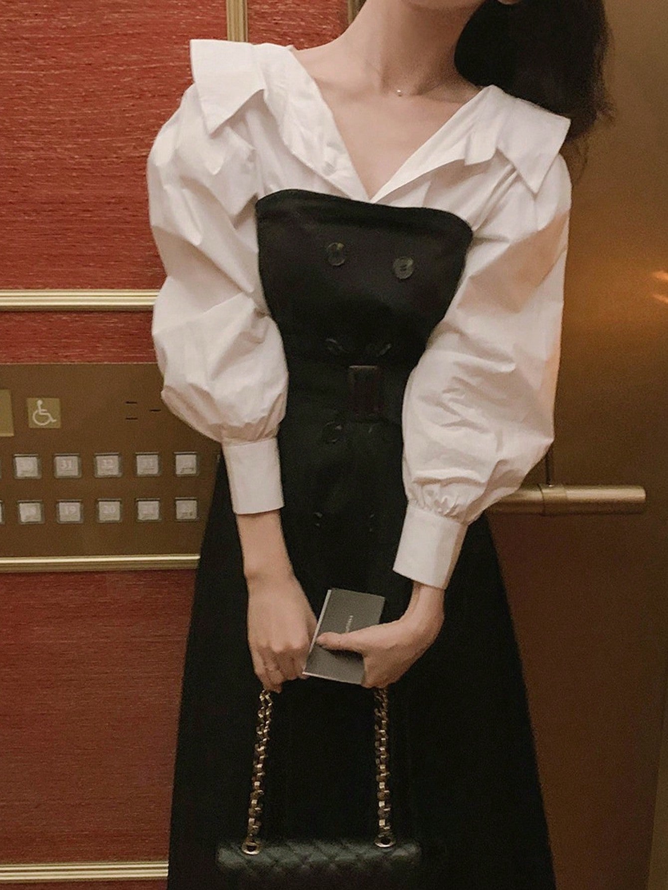 CM-DS114333 Women Elegant Seoul Style 2 In 1 Long Sleeve Mid-Length Windbreaker Dress