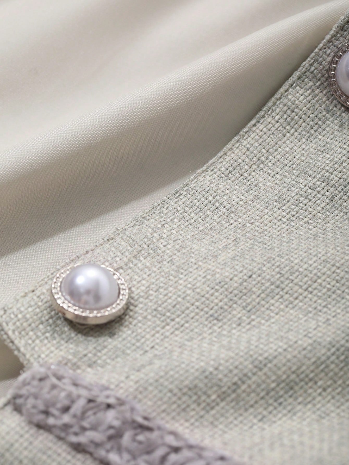 CM-CS042862 Women Casual Seoul Style Round Neck Single-Breasted Double Pocket Blazer - Gray