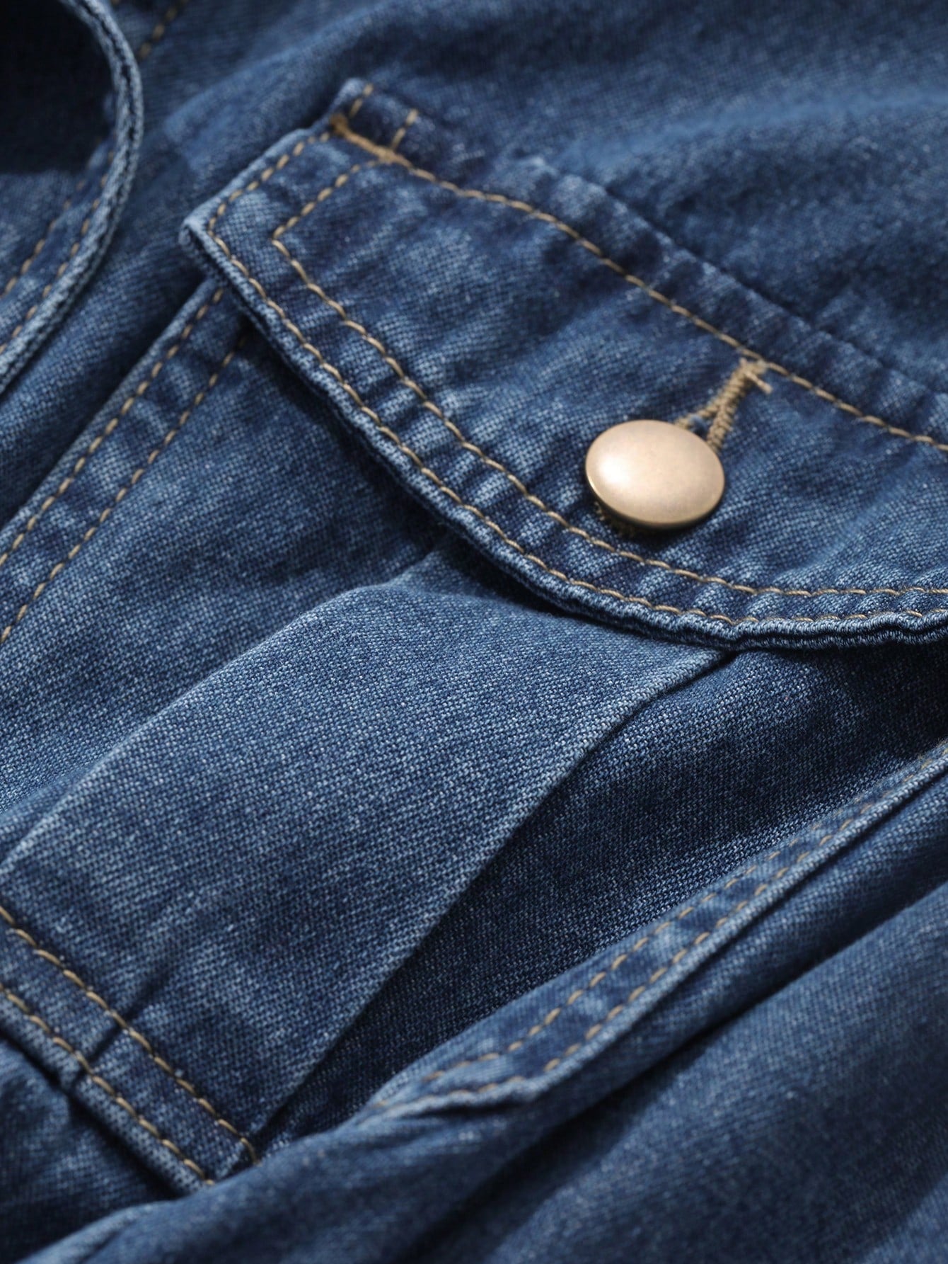 CM-DS616116 Women Casual Seoul Style Solid Color Topstitching Puff Sleeve Split Denim Dress - Blue